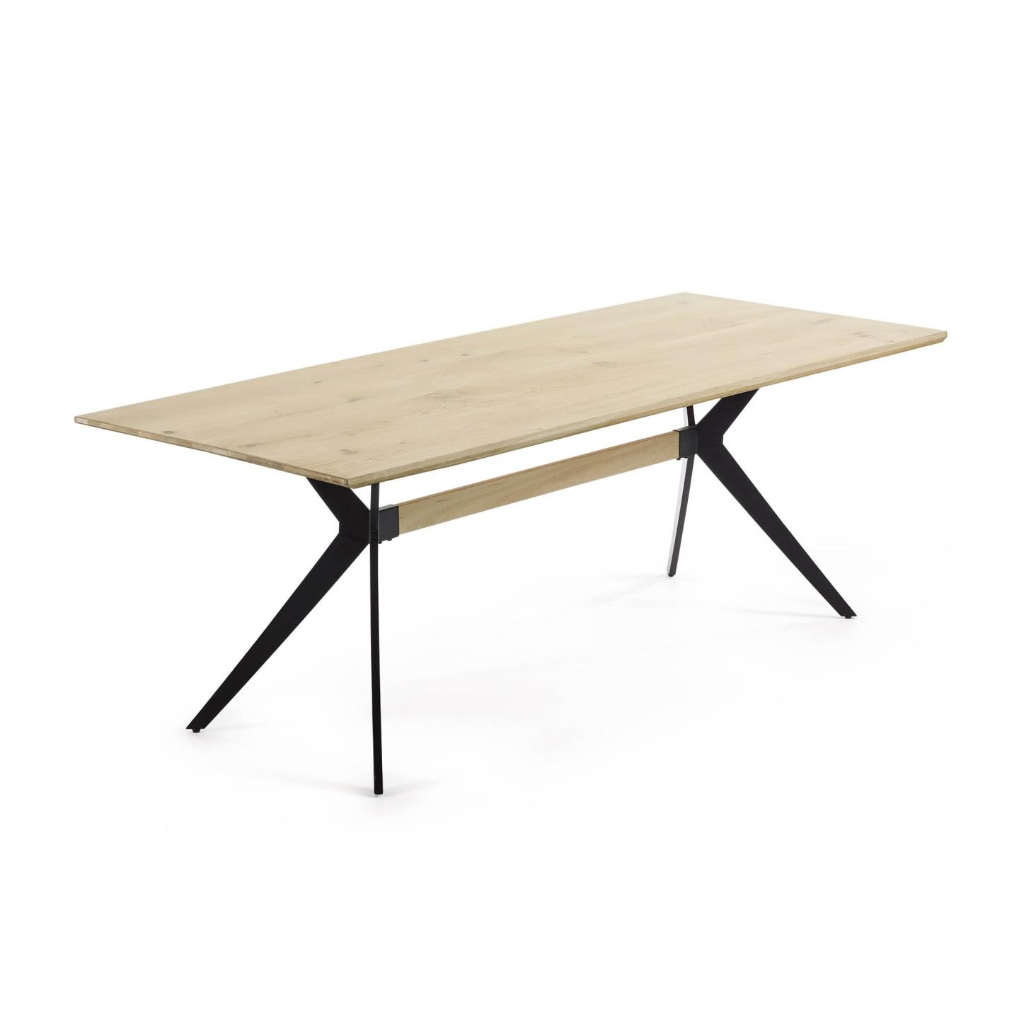 Amelie, Plankebord, natur/sort, H76x90x160 cm, massivt træ