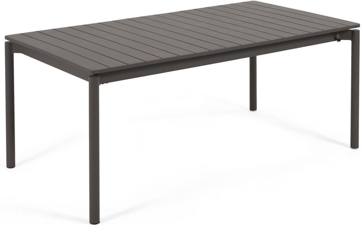 Zaltana, Udendørs spisebord med udtræk, sort, H75x240x100 cm, aluminium