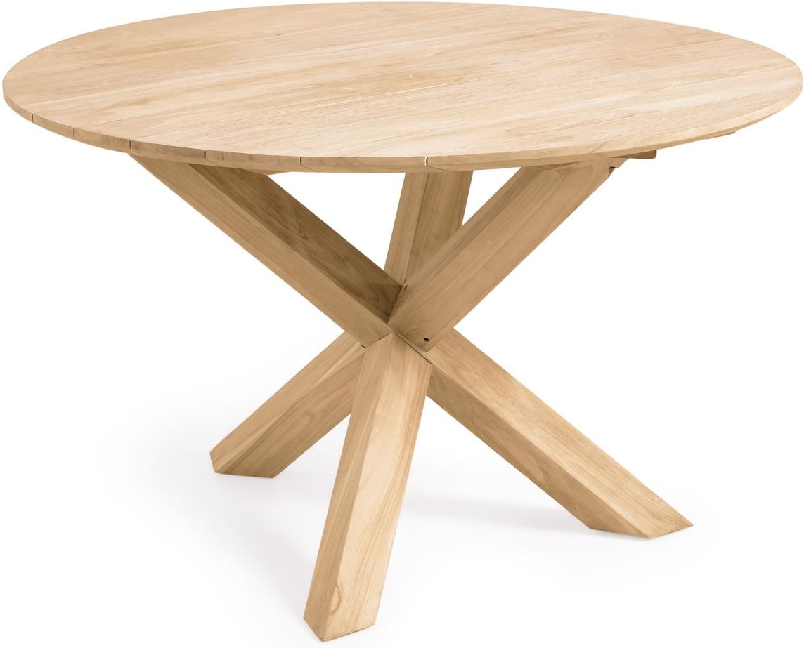Teresinha, Udendørs spisebord, natur, H76x120x120 cm, teaktræ