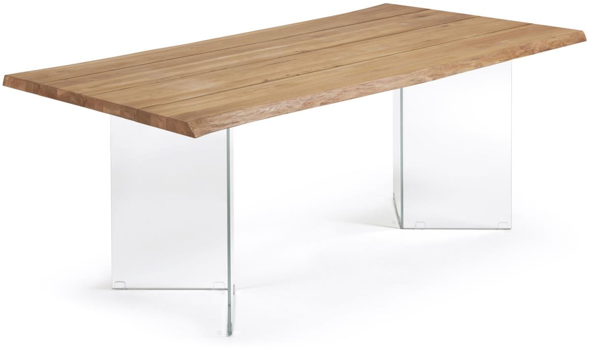 Lotty, Spisebord, natur/klar, H76x180 cm