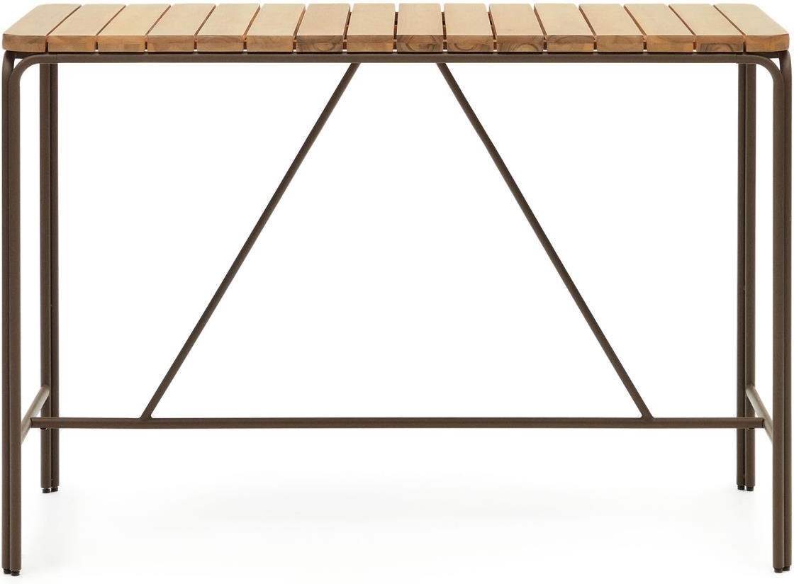 Salguer, Udendørs bord, brun/natur, H96x140x70 cm, massivt træ