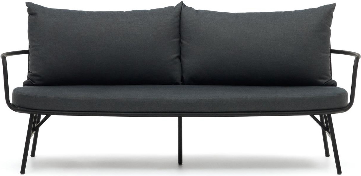 Bramant, 2-personers sofa, sort, H68x176x76 cm, metal