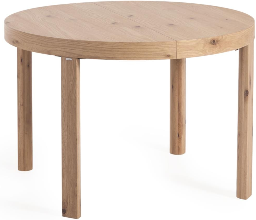 Colleen, Spisebord med udtræk, natur, H78x120x120 cm, massiv træ