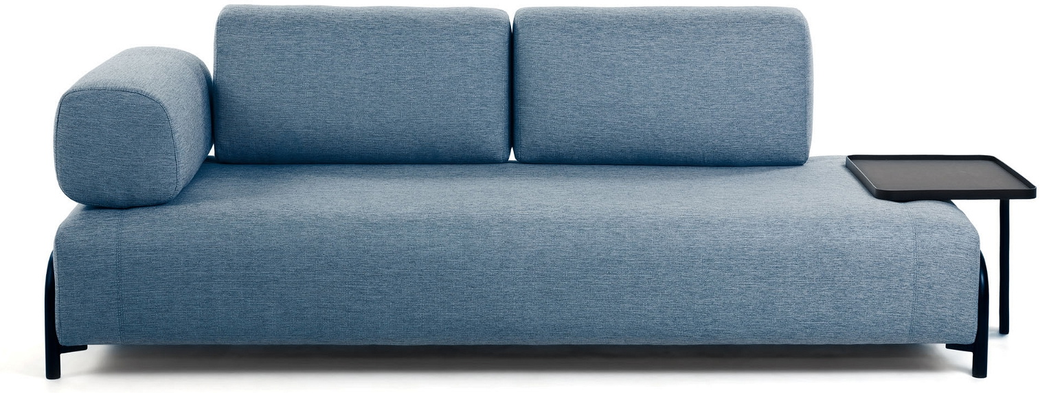 Compo, 3-personers sofa, blå, H82x252x98 cm, armlæn venstre