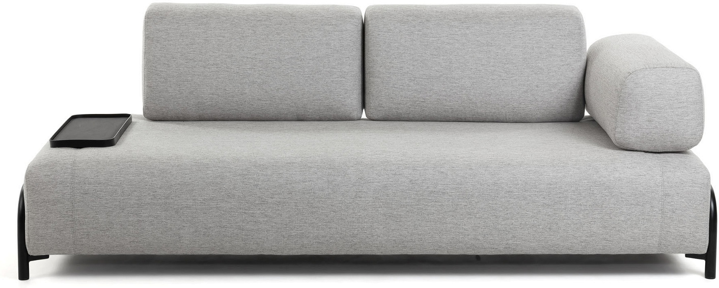 Compo, 3-personers sofa, grå, H82x232x98 cm, armlæn højre