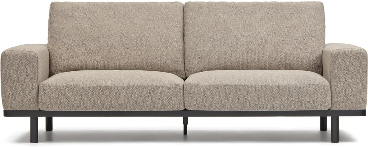 Noa, 3-personers sofa, beige/sort, H94x230x100 cm, uden puder