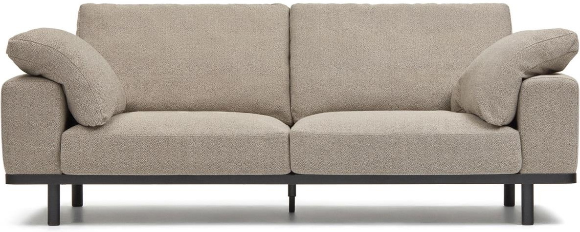 Noa, 3-personers sofa, beige/sort, H94x230x100 cm, med puder