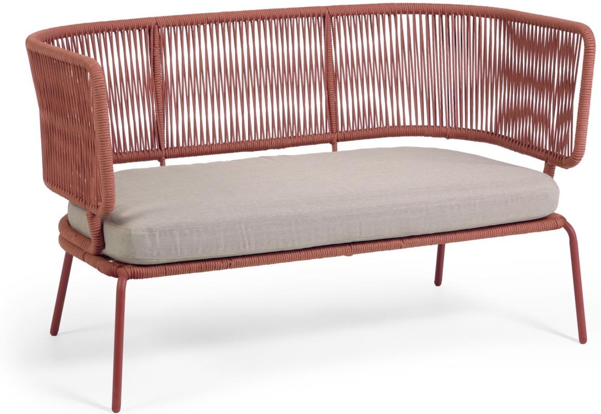Nadin, Udendørs 2-personers sofa, lyserød, metal