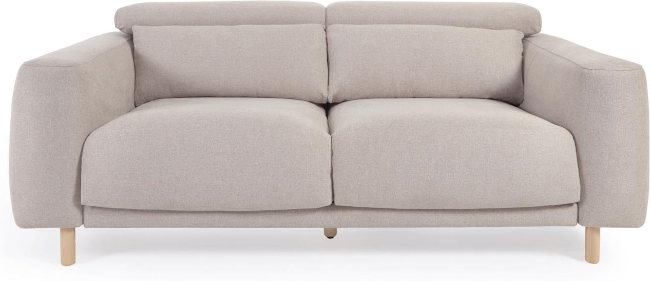 Singa, 3-personers sofa, beige, H98x215x114 cm, stof