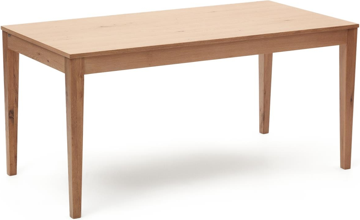 Yain, Spisebord med udtræk, natur, H76x160x80 cm, massivt træ