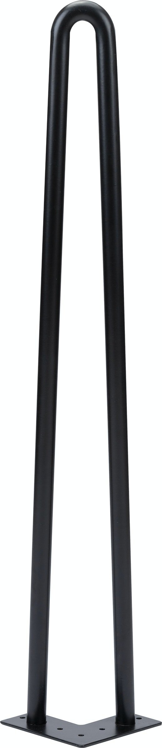 Elias, Understel, kraftige 2-rods hairpin-bordben til spisebord, sort, H72,5x11 cm