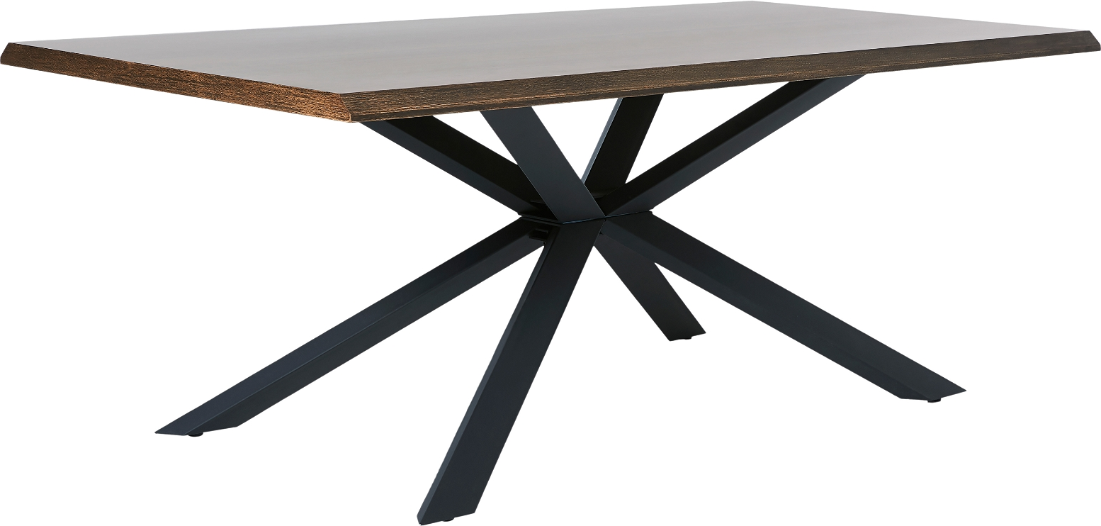Arno, Spisebord, røget, H75x90x160 cm, egetræ, metal