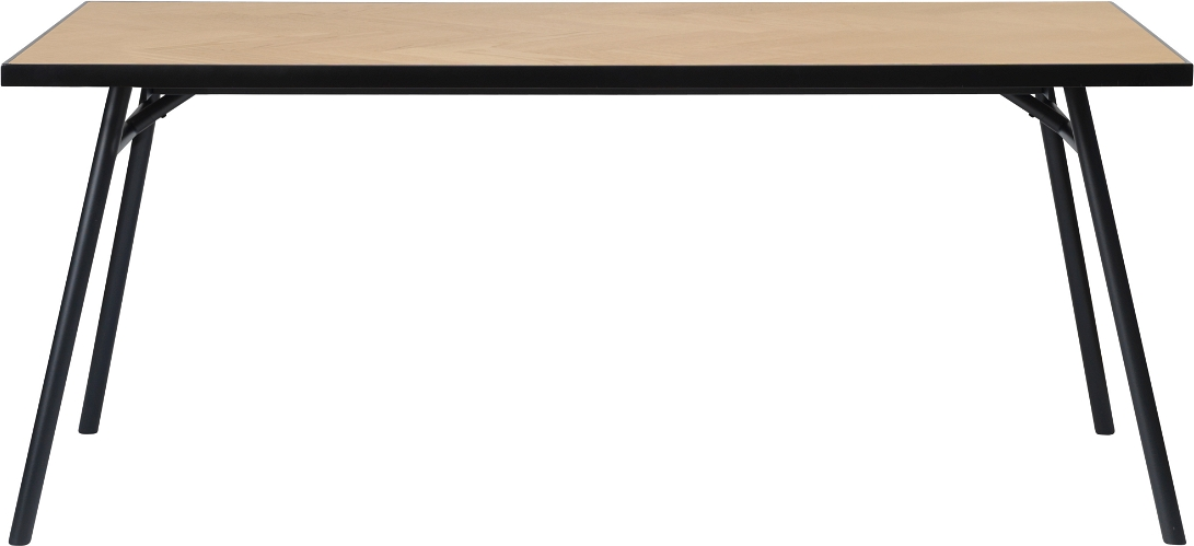 Calvi, Sildebens spisebord, natur, H75x90x180 cm, egetræ, metal