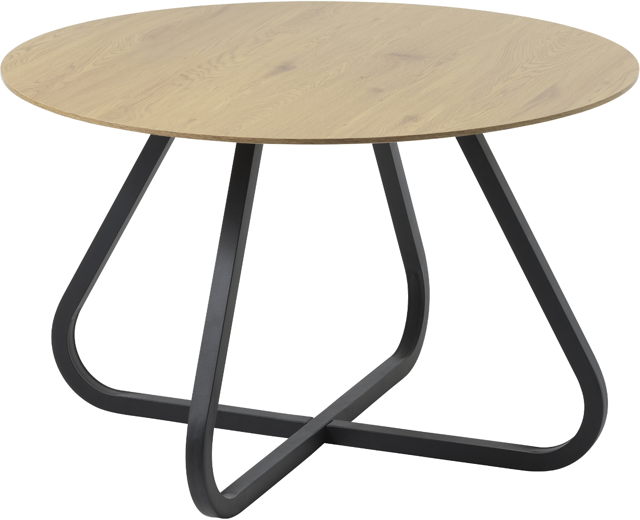 Cesura, Rundt spisebord, natur/sort, H75x120 cm, egetræ, metal