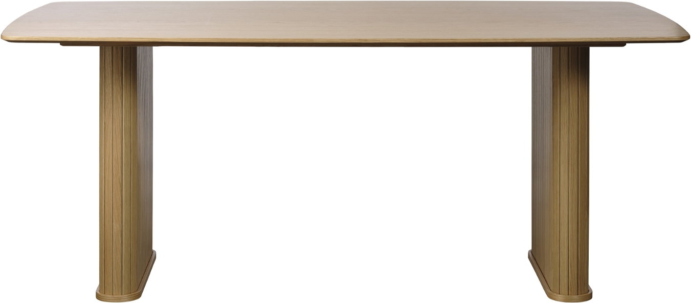 Nola, Bådformet spisebord, natur, H75x190 cm, egetræ