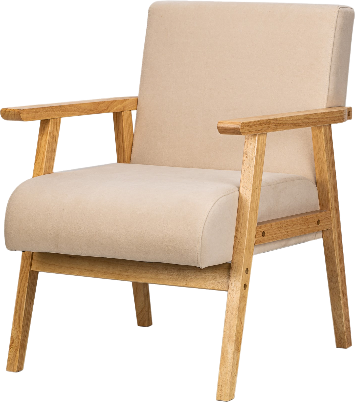Louis, Loungestol, Beige, Stof (H: 76 x B: 60 cm.)