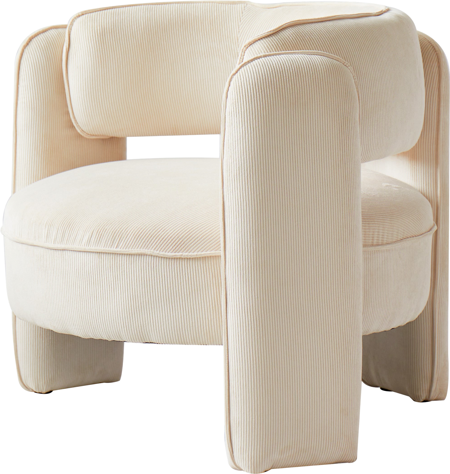 Bangui, Loungestol, Beige, Fløjl (H: 71 x B: 85 cm.)