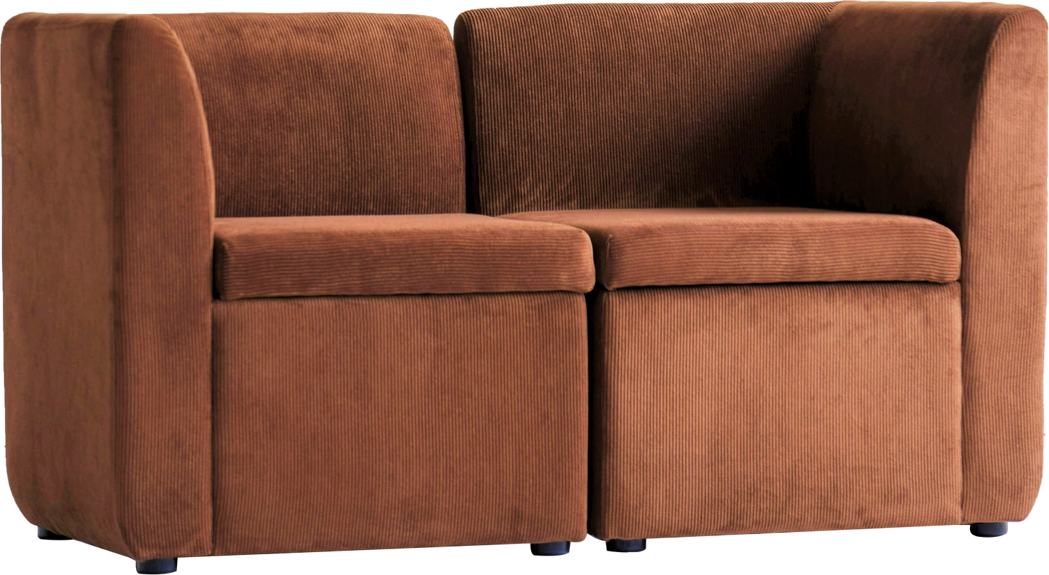 Varde2places, 2-personers sofa, Rød, Fløjl (H: 68 x B: 120 cm.)