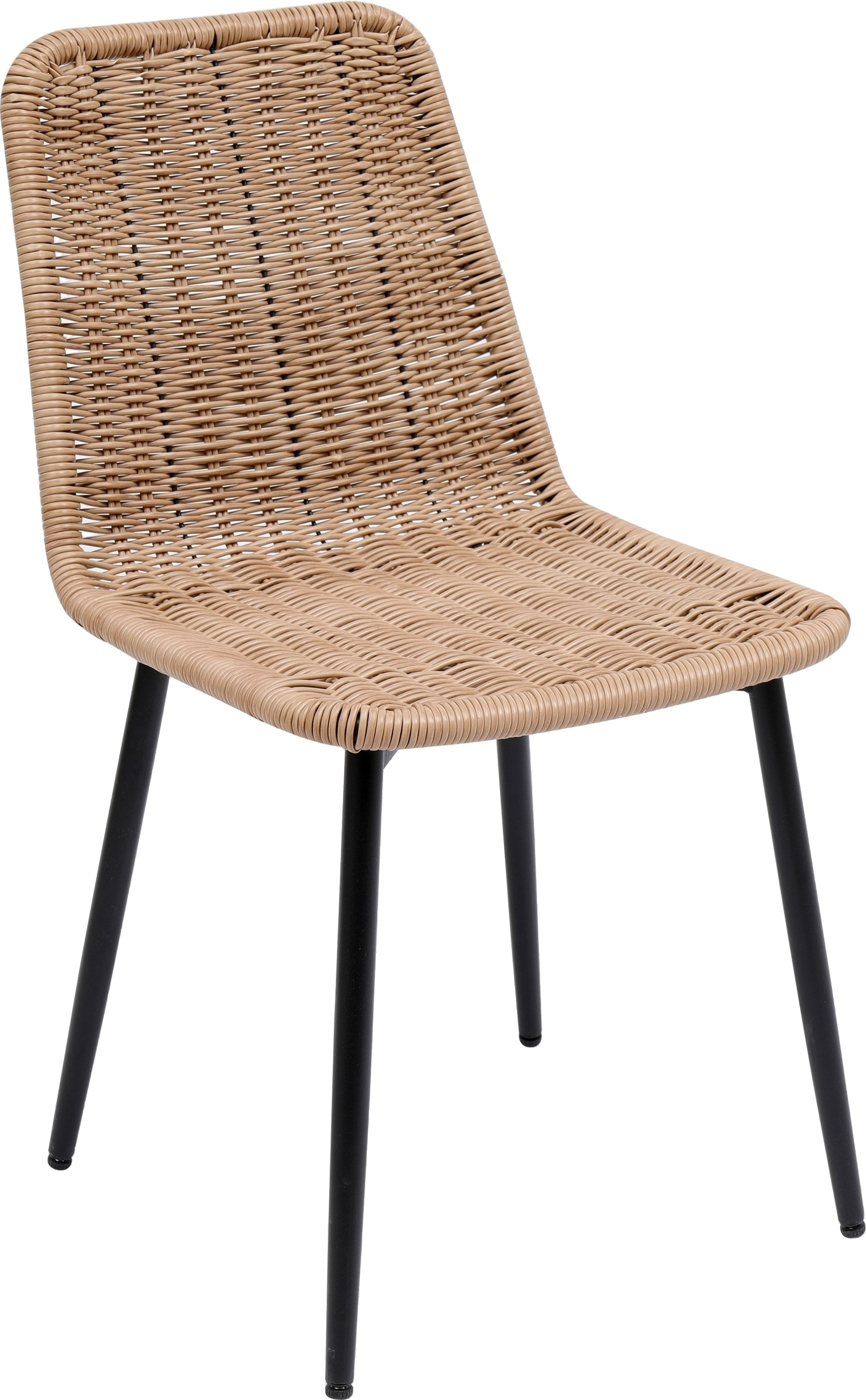 Spisebordsstol Nordlys Furniture Bangkok naturfiber med luftigt vævet sæde, sorte metalben