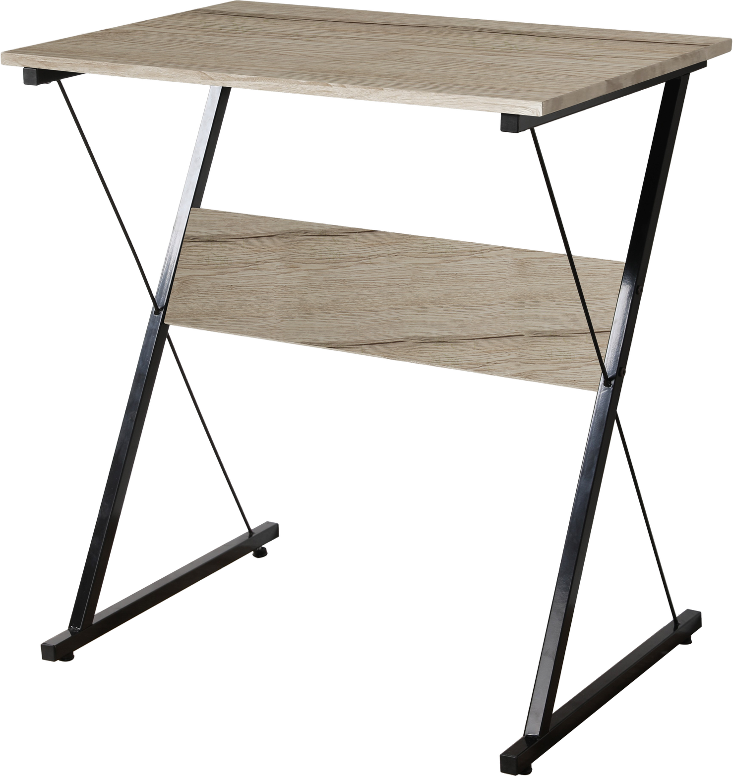 Skrivebord Nordlys Furniture Detroit - justerbart, sammenklappeligt industrielt arbejdsbord i natur/brun metal H74xB70xD48 cm