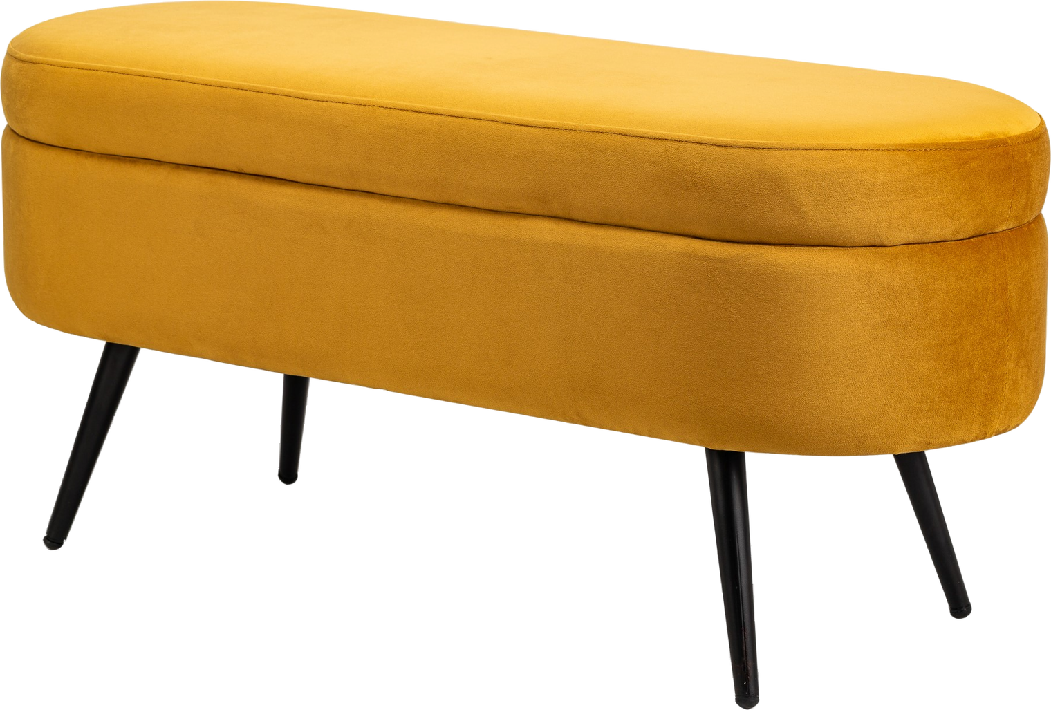 Entrébænk Nordlys Furniture Stockholm gul fløjl med skjult opbevaring 100x36x46 cm