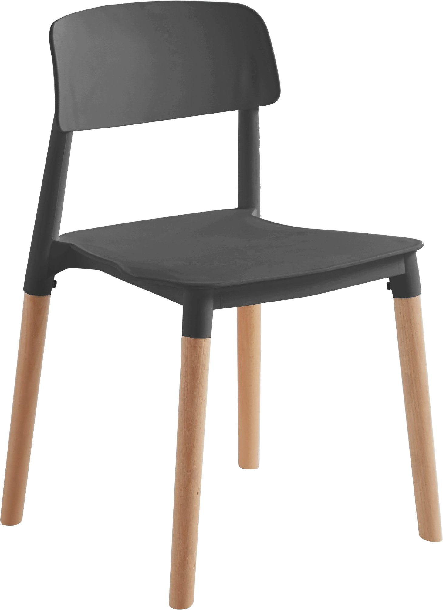 Spisebordsstol Nordlys Furniture Soro  –  sort spisestuestol i polypropylen med FSC-bøgetræben