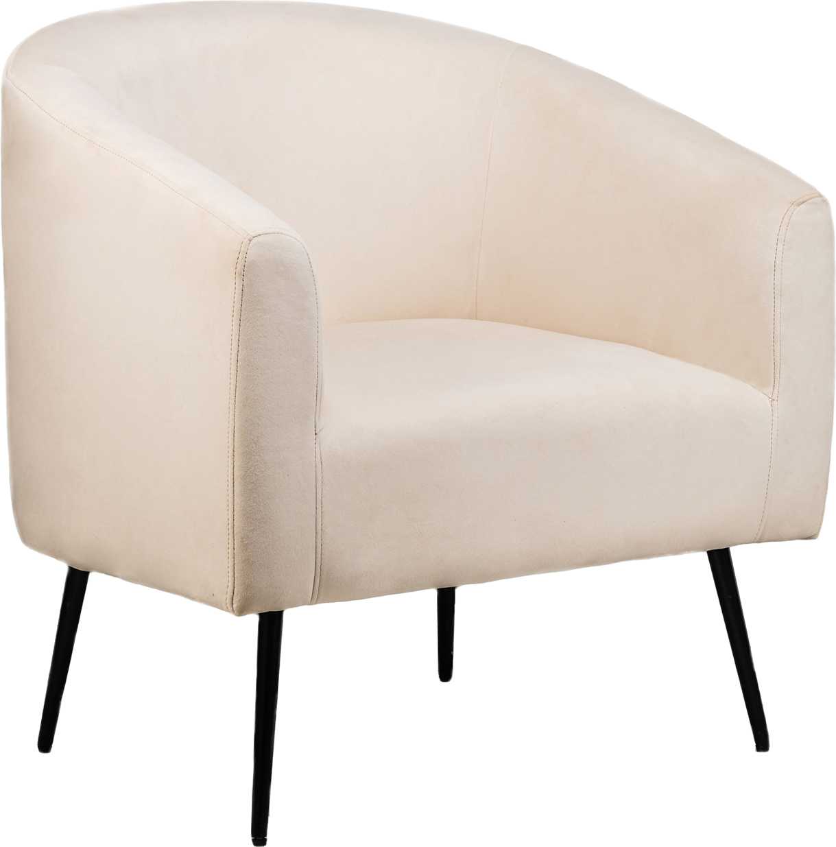 Kiruna, Loungestol, Beige, Fløjl (H: 76 x B: 75 cm.)