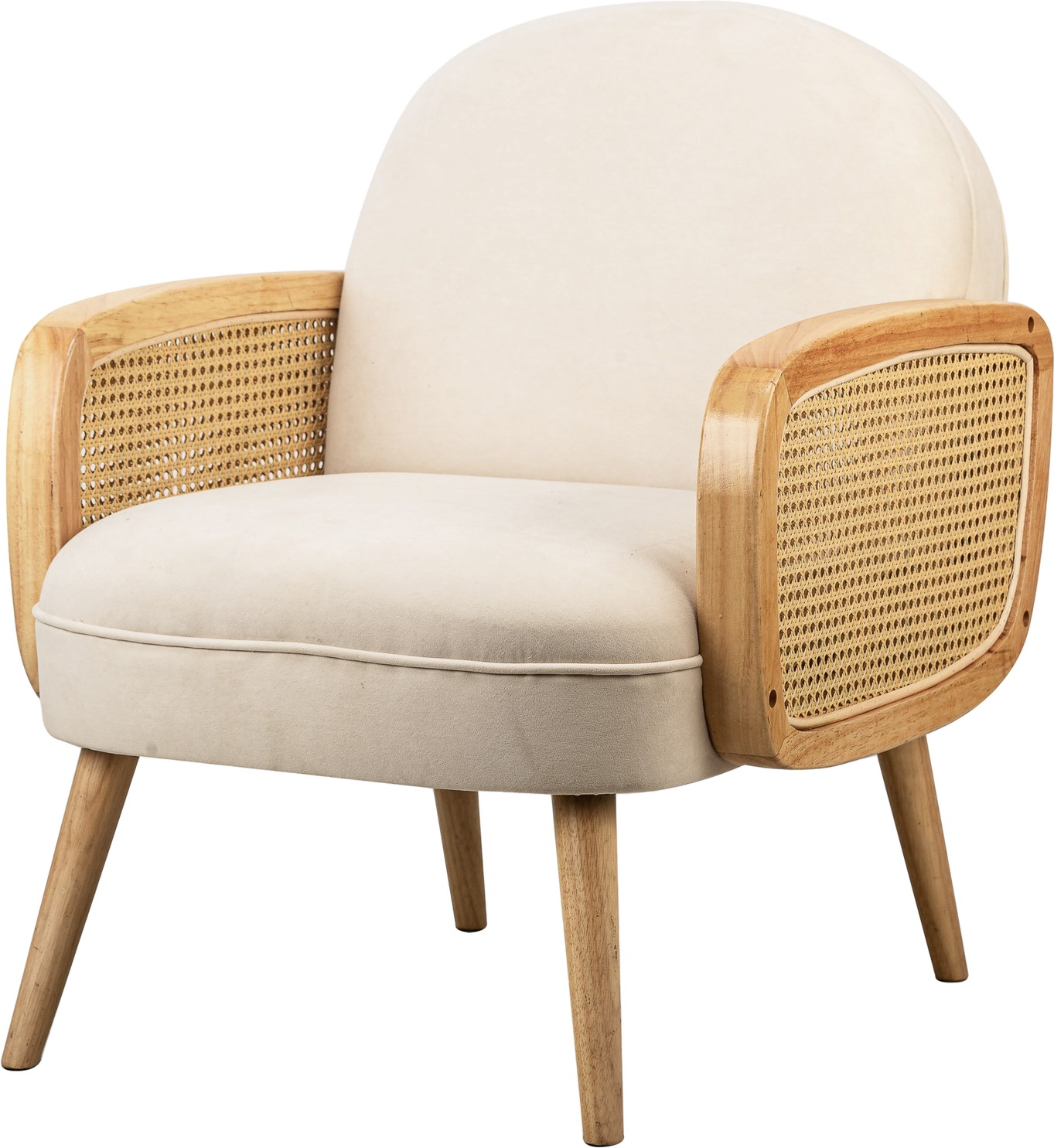 Calvi, Loungestol, Beige, Stof (H: 76 x B: 60 cm.)