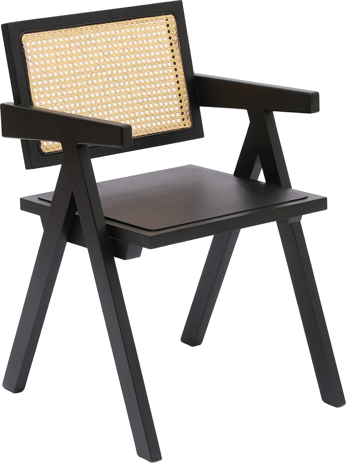 Udendørs spisebordsstol Nordlys Furniture Madeira i FSC asketræ med sort træ-rattanflet ergonomisk vejbestandig færdigmonteret havestol
