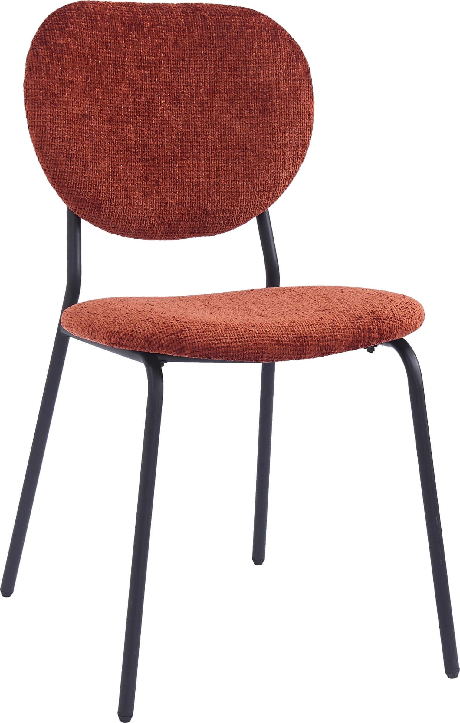 Spisebordsstol Nordlys Furniture Suzuka rød stof polstret sort metalben siddekomfort bæredygtig