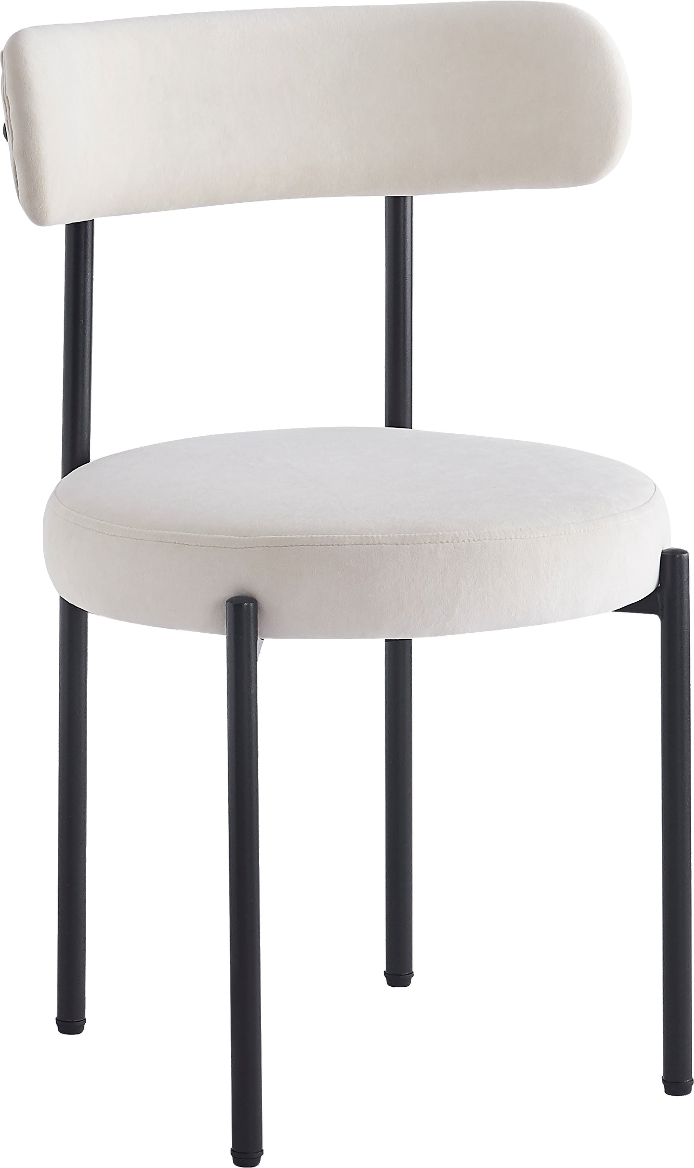 Spisebordsstol Lars Nordlys Furniture | beige polstret fløjl med sort metalramme skandinavisk design