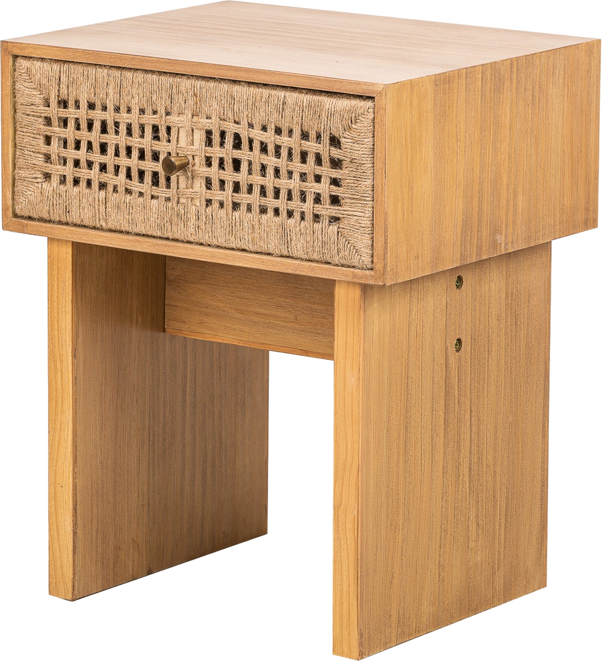 Sengebord/sidebord Nordlys Furniture Toledo i FSC-certificeret egetræ med flettet reb natur H55ÉÂB45ÉÂD36 cm