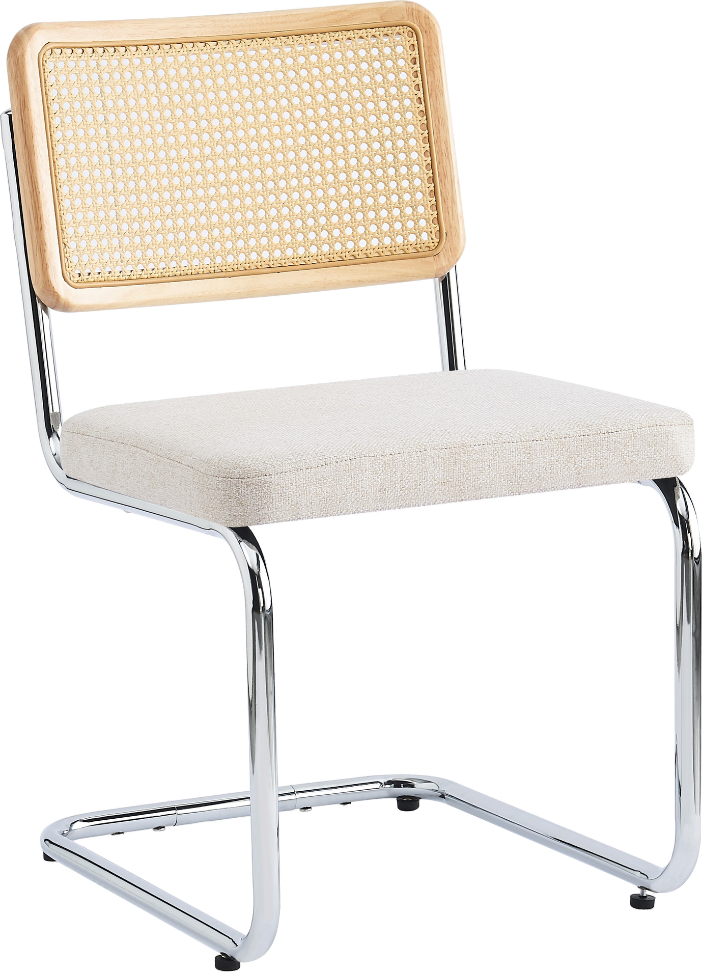 Spisebordsstol Nordlys Furniture Sofia Beige polstret rattanryg metalstel H81 x B49 x D62 cm
