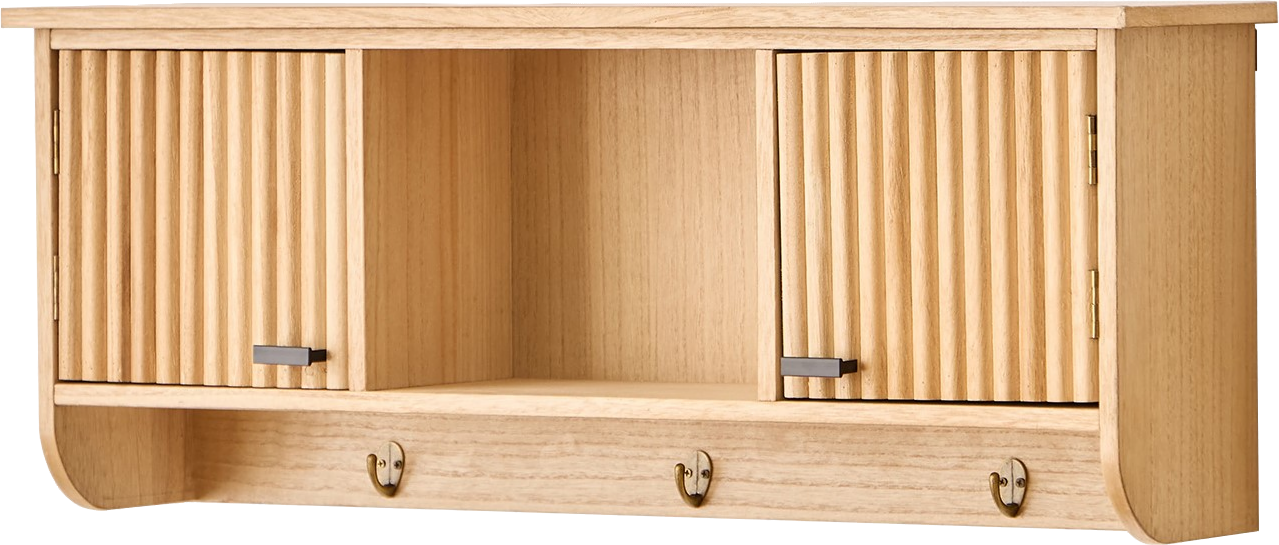 Væghængt skab med skuffe og knagerække Nordlys Furniture Kondo Japandi natur 78 cm