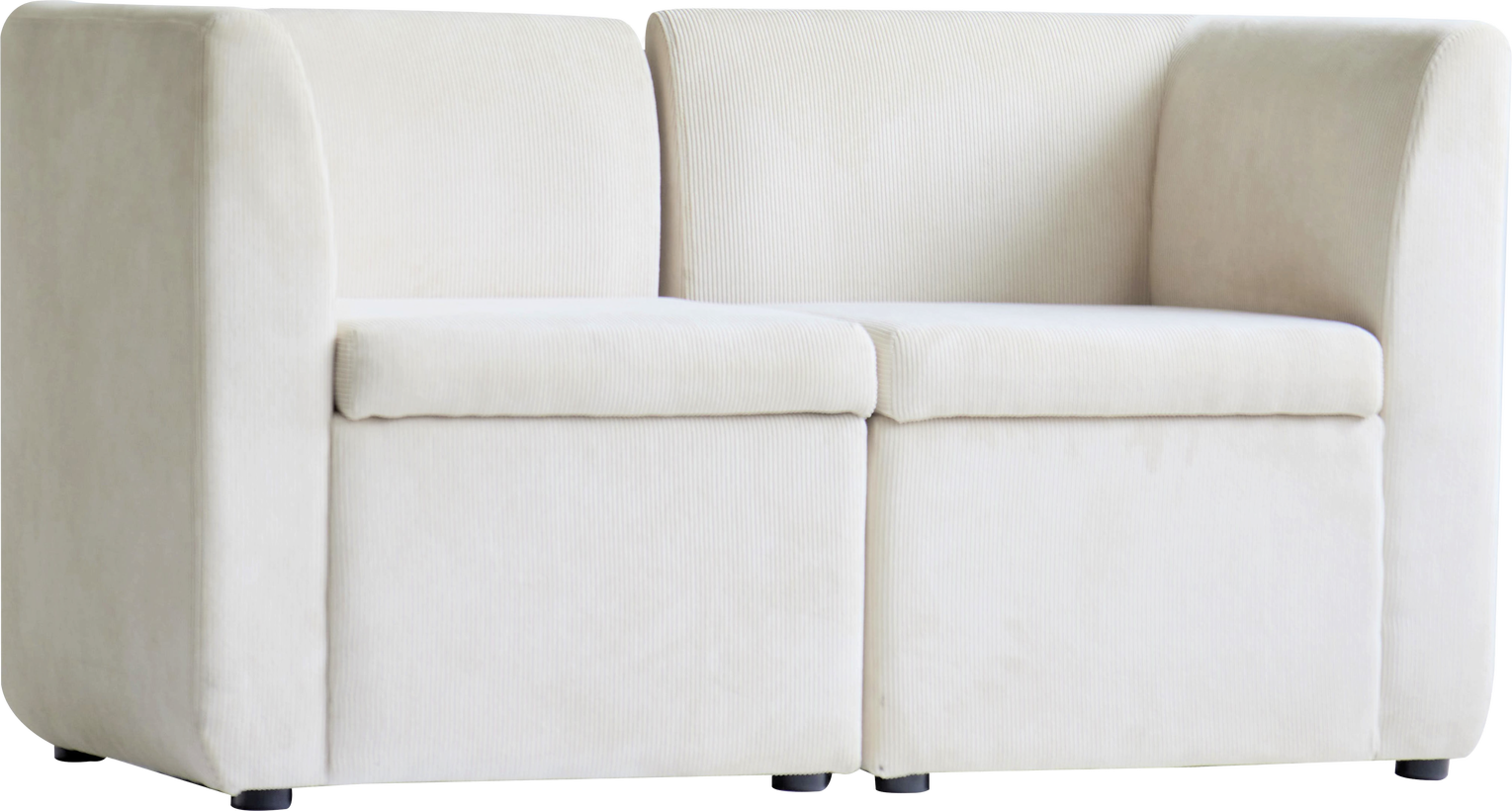 Varde2places, 2-personers sofa, Beige, Fløjl (H: 68 x B: 120 cm.)