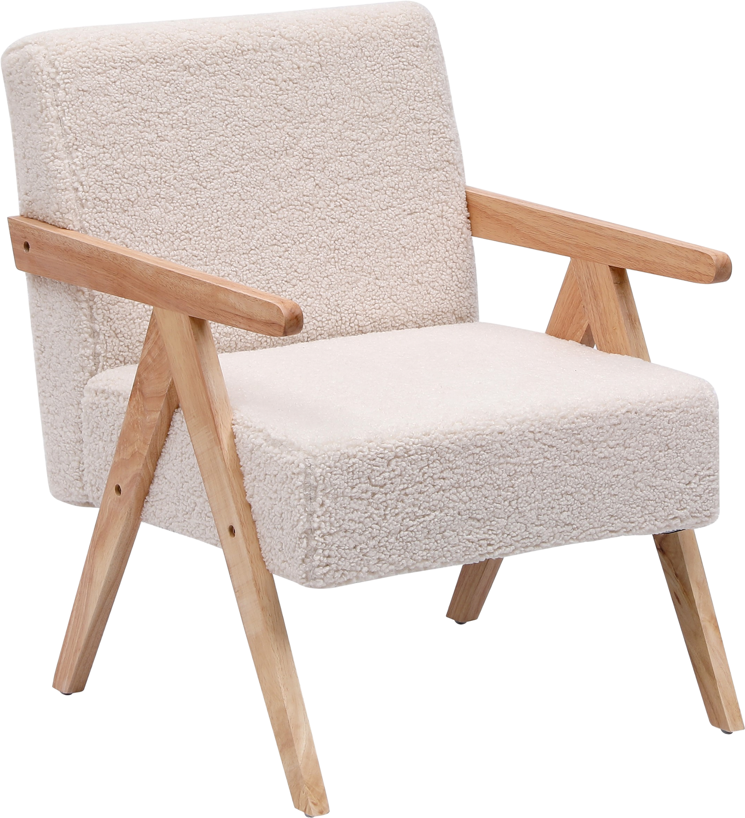Santarem, Loungestol, Hvid, Gummitræ (H: 80 x B: 64 cm.)