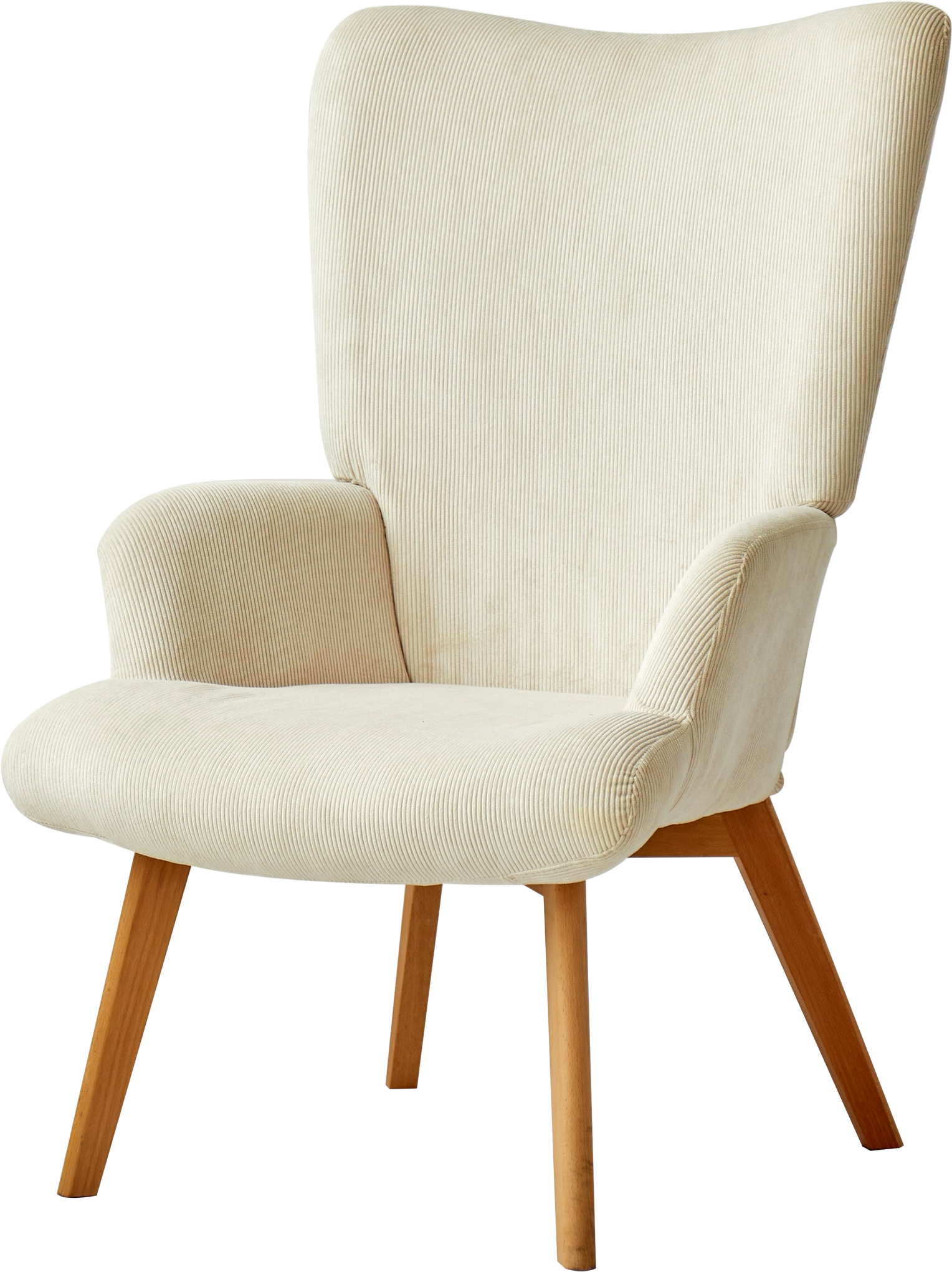 Malmo, Loungestol, Beige, Fløjl (H: 100 x B: 64 cm.)