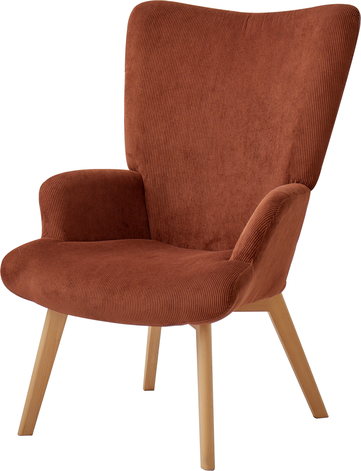 Malmo, Loungestol, Rød, Fløjl (H: 100 x B: 64 cm.)