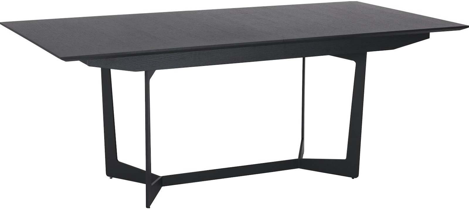 Wansford, Spisebord med udtræk, sort, H76x200 cm