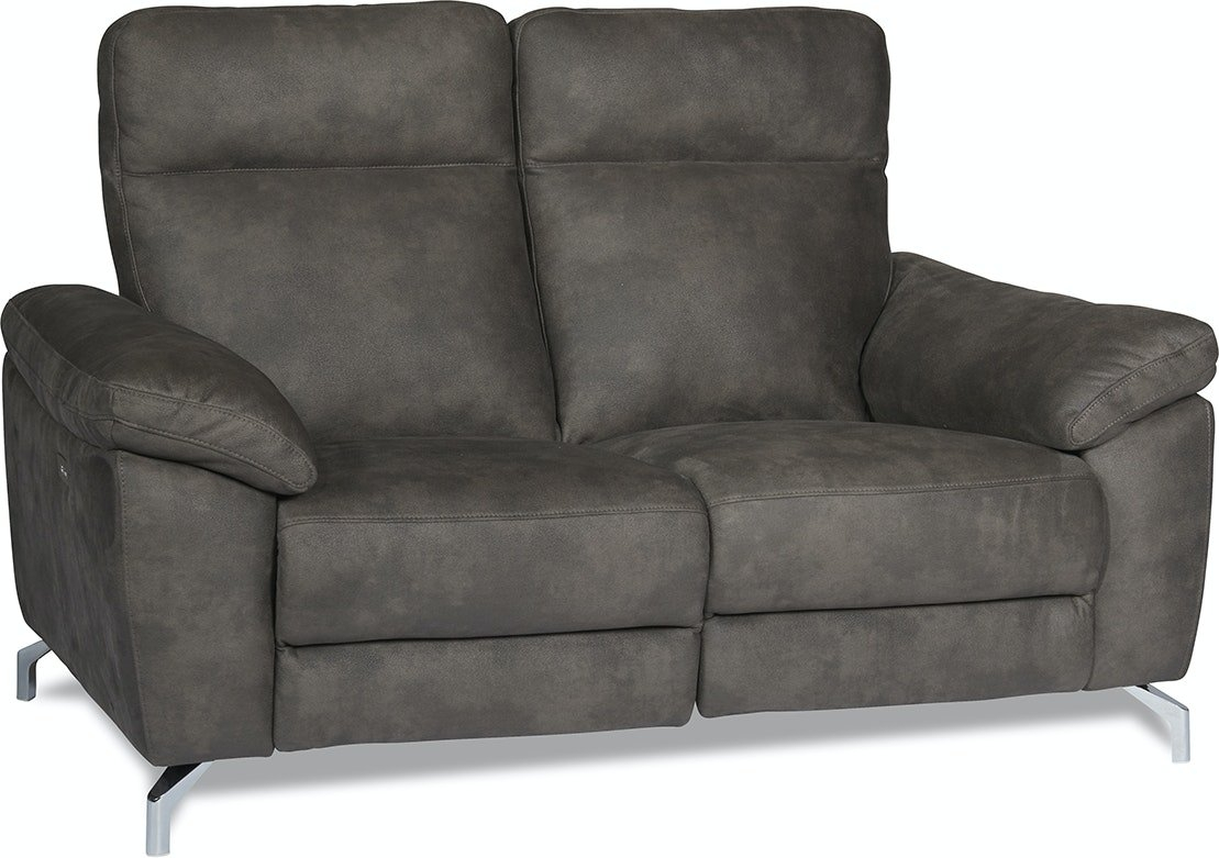 Edinburgh, 2-personers sofa, grå/brun, H101x162x96 cm, stof