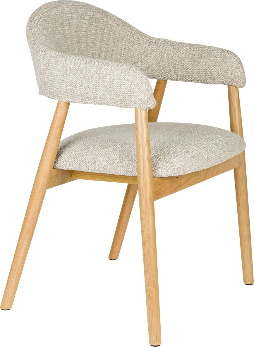 Indy, Spisebordsstol med armlæn, Lysgrå, Stof (L: 54 x H: 81 x B: 56 cm.)