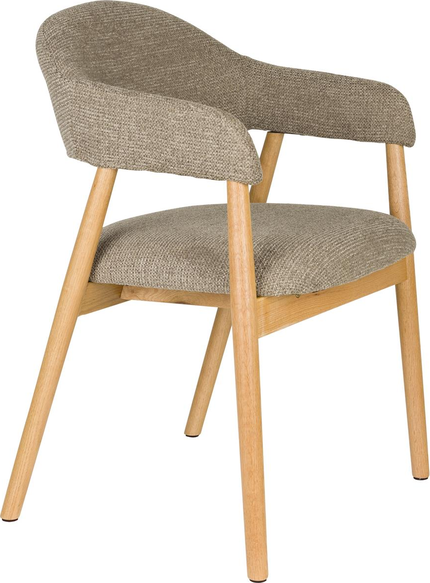 Indy, Spisebordsstol med armlæn, Mørk sand, Stof (L: 54 x H: 81 x B: 56 cm.)