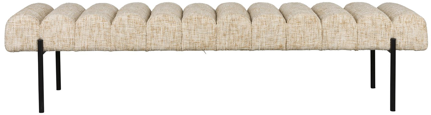 Spisestuebænk Jethro Studio White lysgrå polyester jernstel 160ÉÂ41,5ÉÂ45 cm