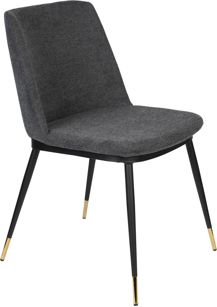 Spisebordsstol Studio White Lionel polstret askegrå stof H80xB50xL63 cm
