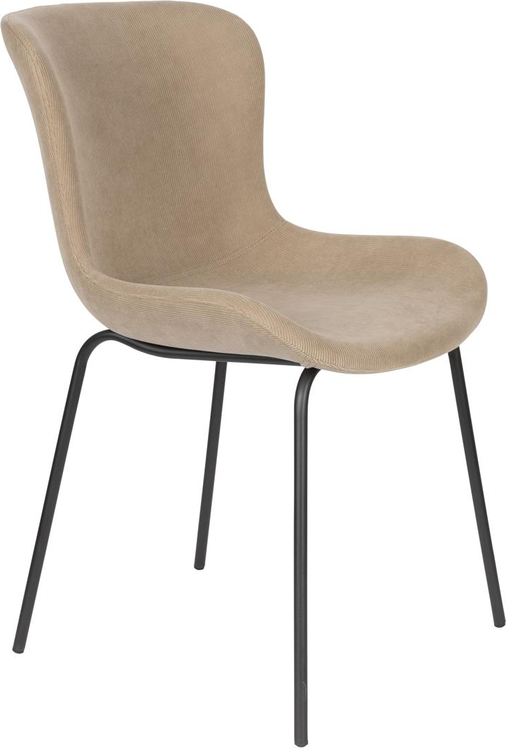 Spisebordsstol Studio White Junzo spisestol i gråbrun ribfløjl med metalben H81,5ÉÂB48ÉÂL56 cm