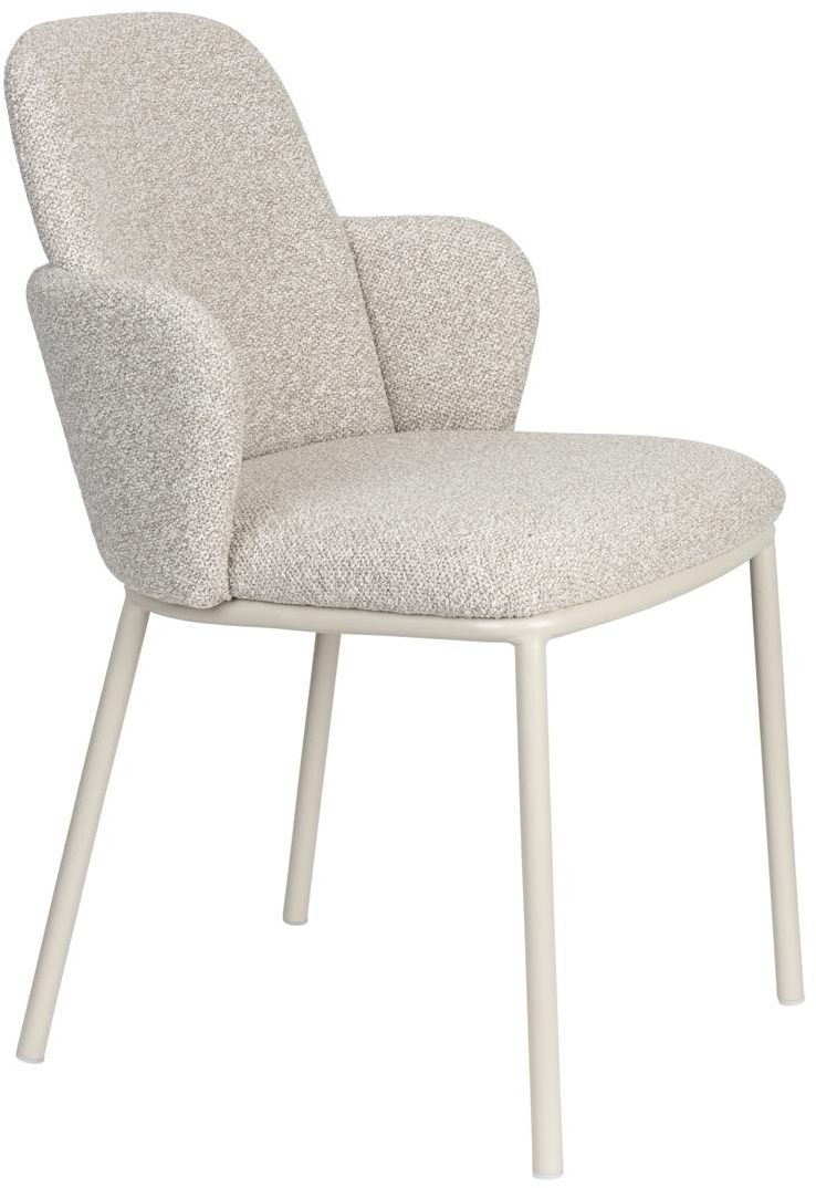Jerrico, Spisebordsstol med armlæn, Lysgrå, Polyester (L: 58 x H: 80 x B: 54 cm.)