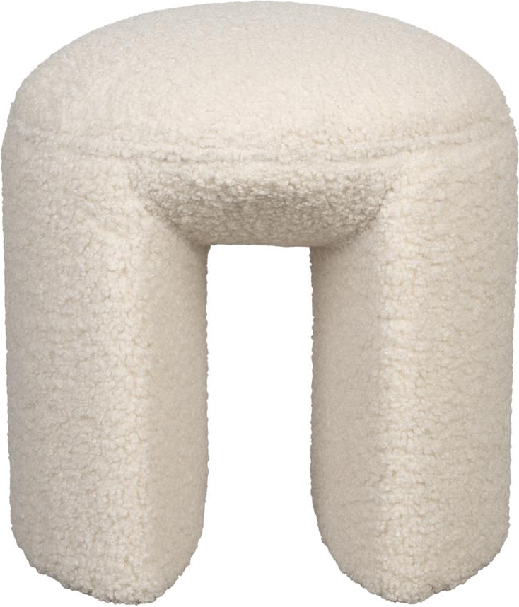 Skammel Studio White Noxx lysgrå polstret polyester É42 x H46 cm