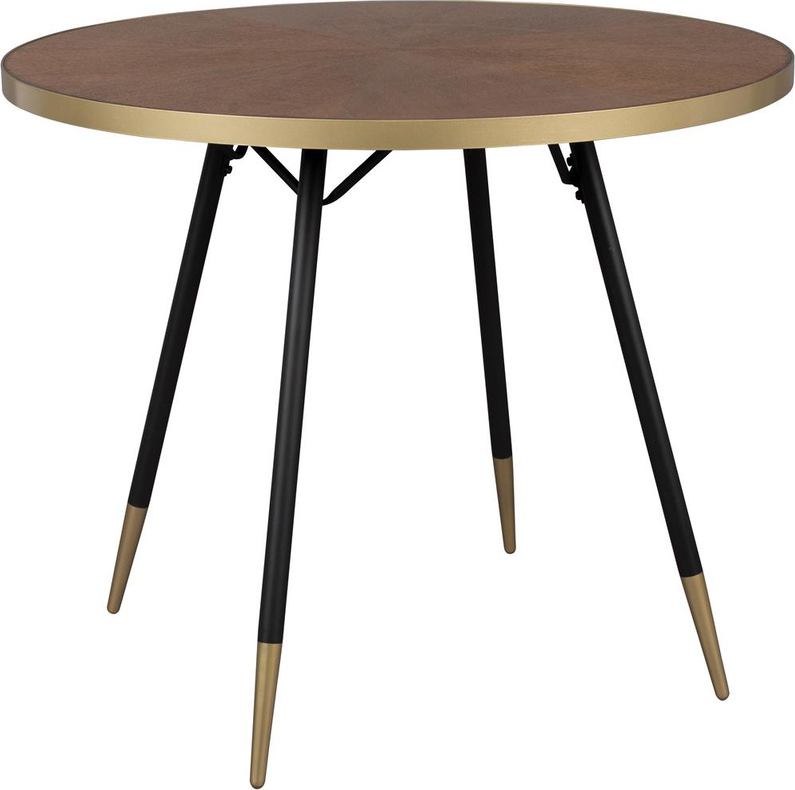 Rundt spisestuebord Studio White Denise É91 x H75 cm askefinér brungrå med sort metalstel