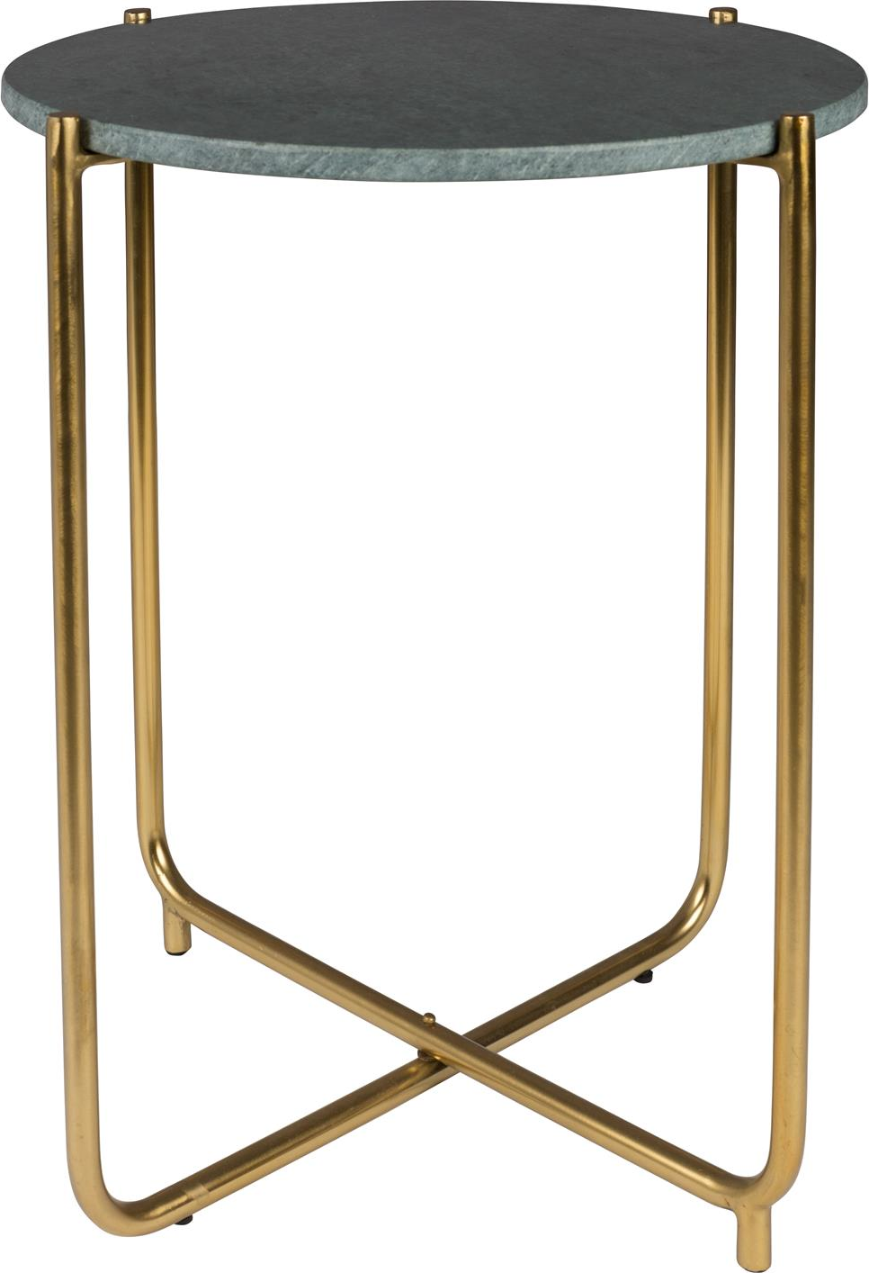 Sidebord Studio White Timpa i askegrå massiv marmor É44,5 x H54 cm ubehandlet guldfarvet metalbund