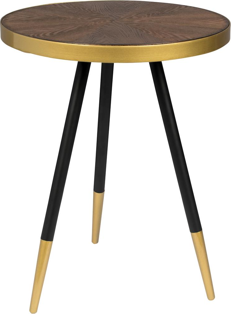 Sidebord Studio White Denise É44×45 cm mudderbrun askefineret bordplade gyldne metalben